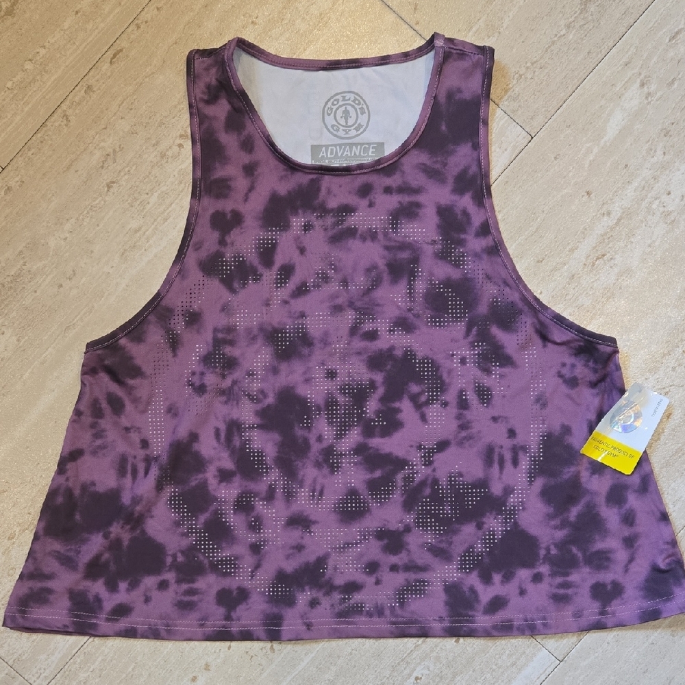 New Gold's Gym Tie-Dye Silky Training Tank Top